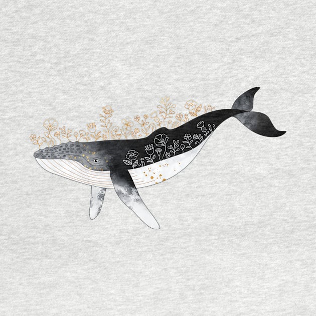 Floral Whale by elisabethfredriksson